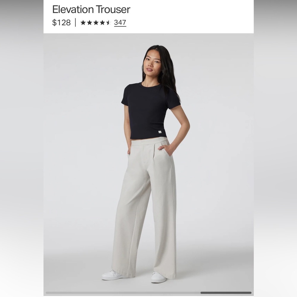 Vuori Women's Elevation Trouser color is Eccru Heather size XL